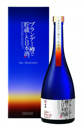 ブランデー樽に貯蔵した日本酒。　FUKUGAO